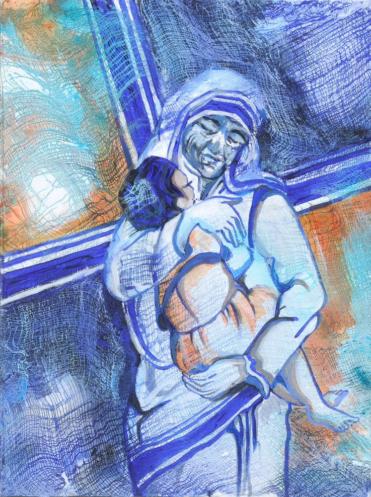 Mother Theresa Series, "Embraced"  Art | Nimi Trehan and Associates