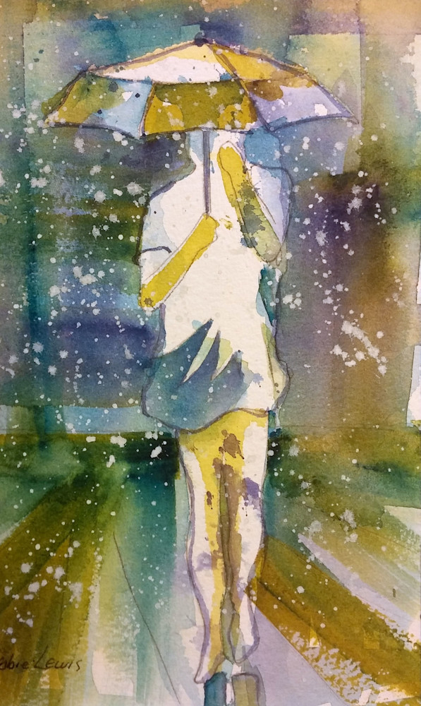 A Lady And Her Umbrella 1 Art | Debbie Lewis Watercolors