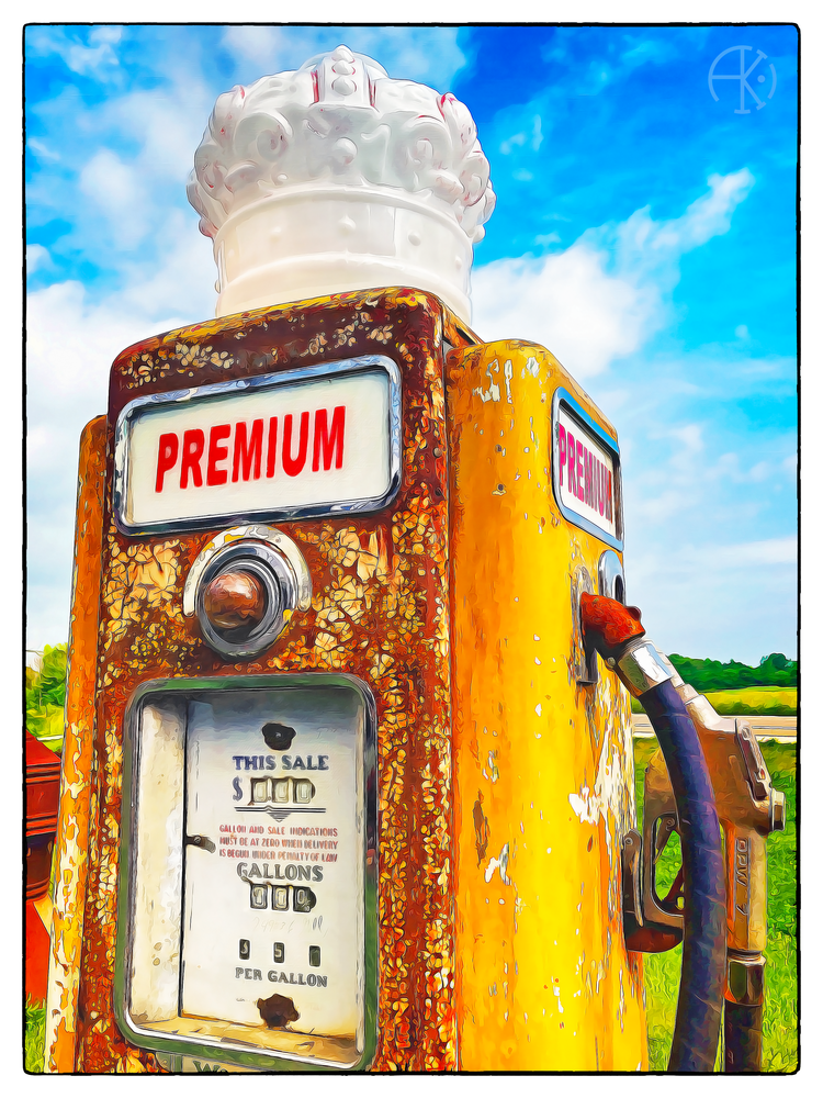 Vintage Premium Gas Pump - fine art print by Anthony Kashinn