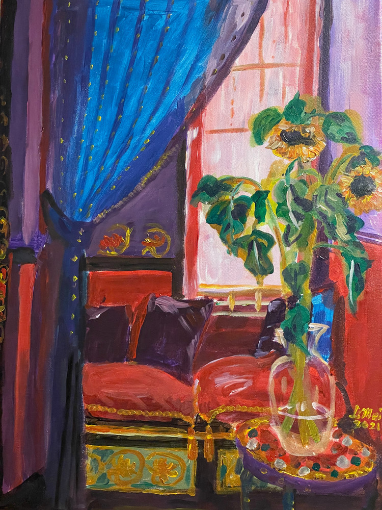 Curtain And Sen Flowers Art | limeinorton