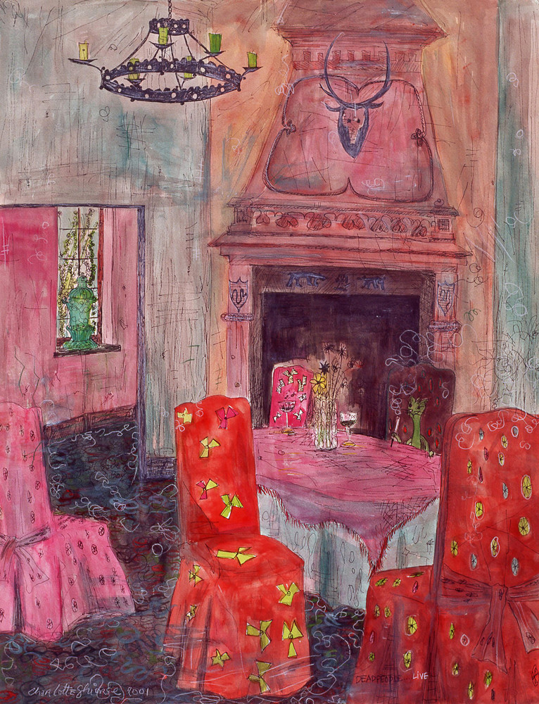 Red Li Vi Ng Room Art | House of ChoCLeT.