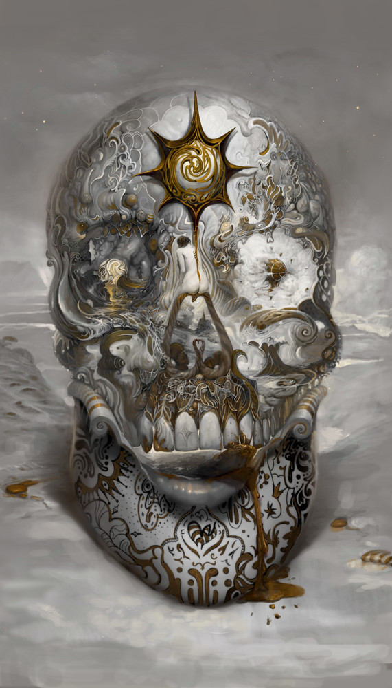 Skull   Gold 2021 Phone Case Art | Burton Gray Studio