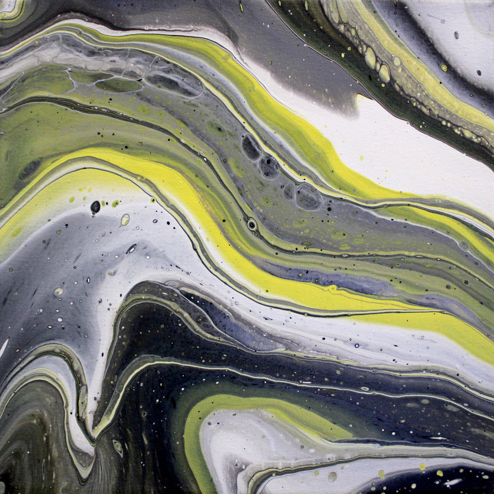 Yellow Abstract - Fluid Art Prints and Merchandise