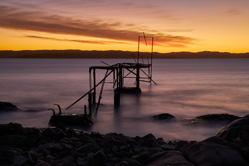 A the metal of a jetty gradually corrodes in the town of Luderitz