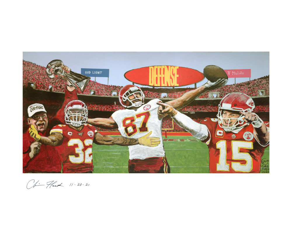 Kc Chiefs Super Bowl Liv Champions Mural Print With Artist Signature Art | ChrisFleckArt.com