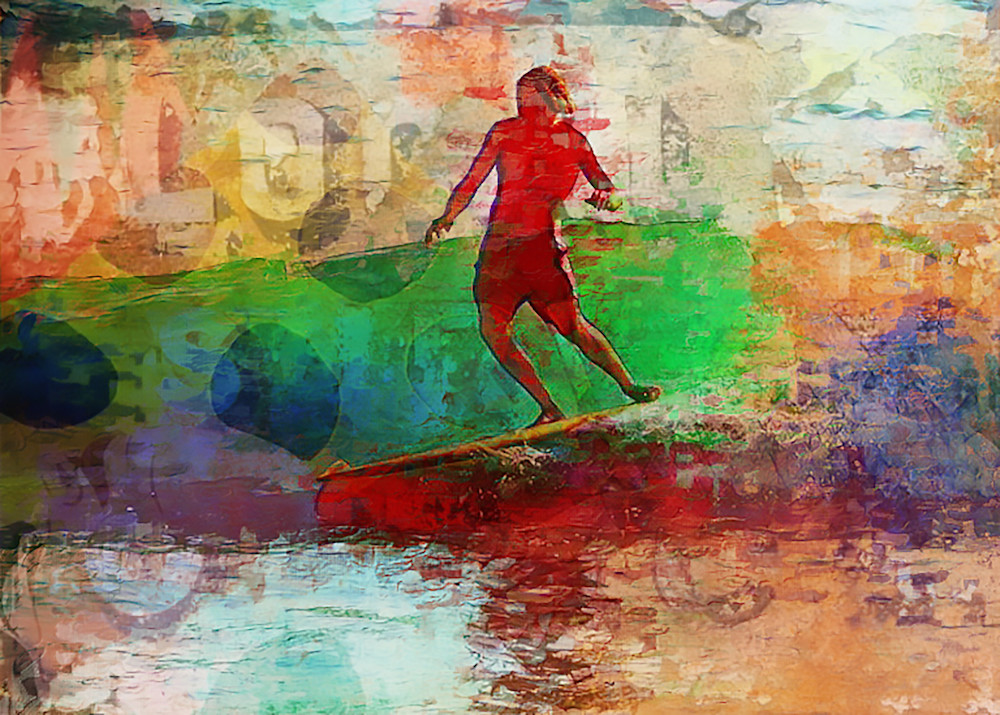 open edition color prints rasta sweep right wave rider surfer malibu