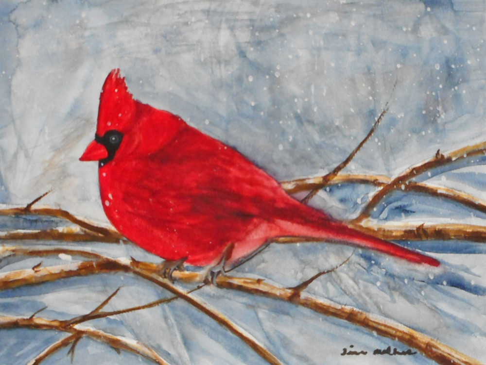 Cardinal  Winter  Landscape Art | tinamelhusArt
