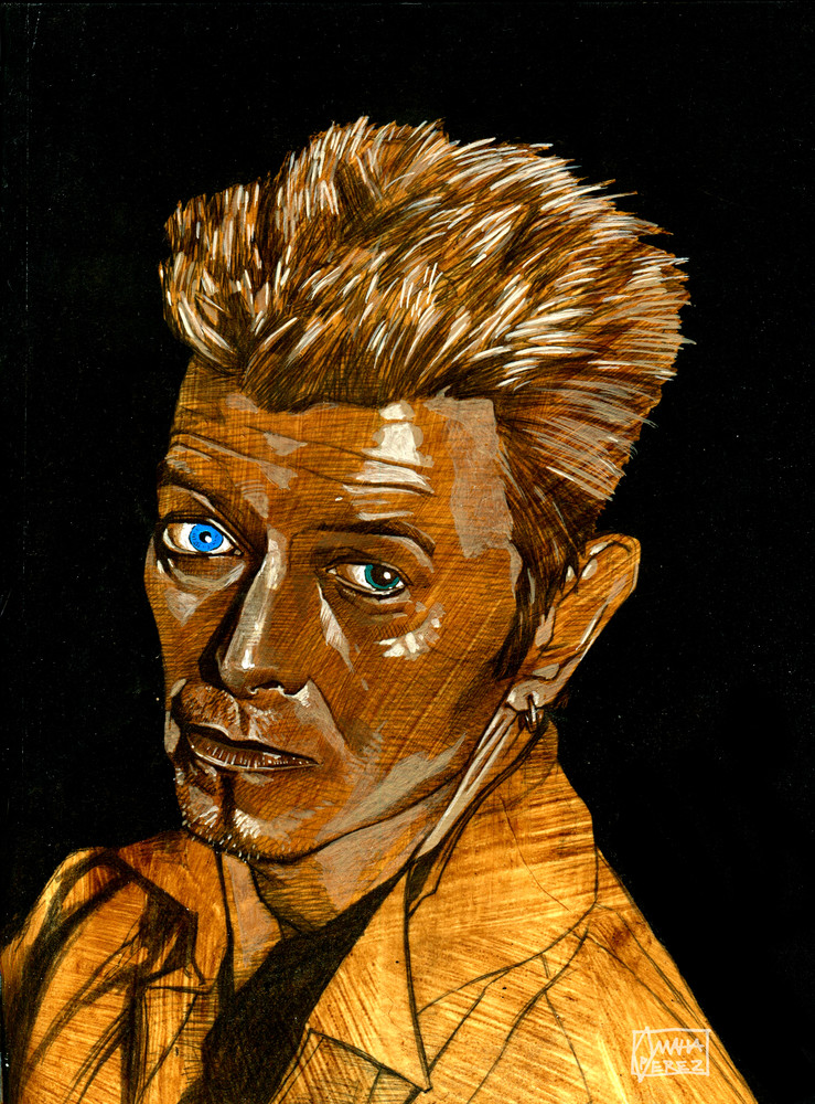 Omaha Perez Art - David Bowie: Earthling