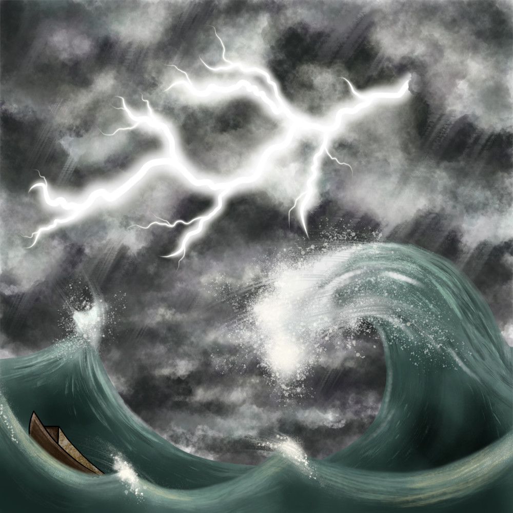 Noah's Ark In The Storm Art | Cathy Rowe Arts
