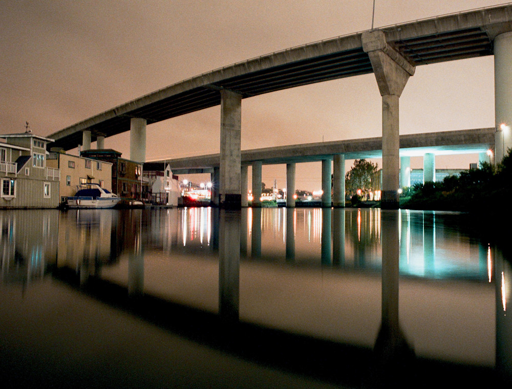 Freeway Offramps Over Mission Creek Channel Photography Art | David Louis Klein