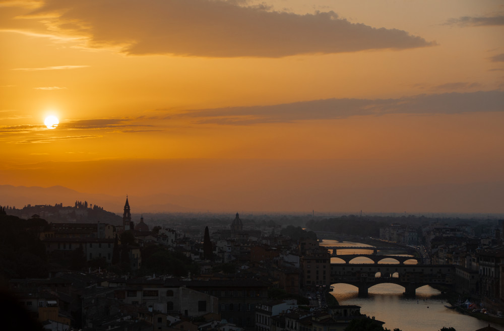 Sunset Over Florence And The Ponte Vecchio Photography Art | Mark Nissenbaum Photography