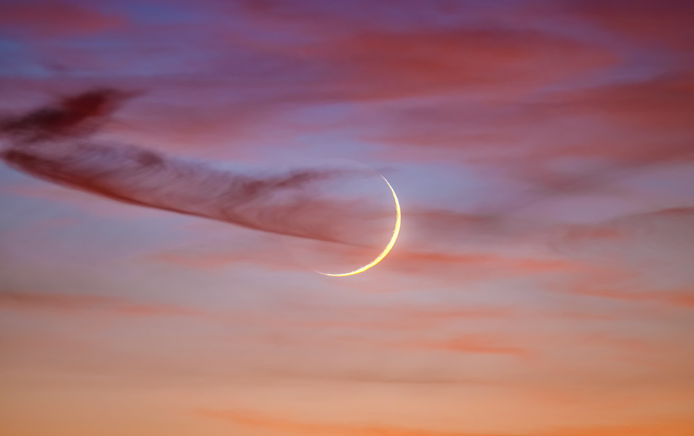 Crescent Moon And Clouds Art | Michael Blanchard Inspirational Photography - Crossroads Gallery
