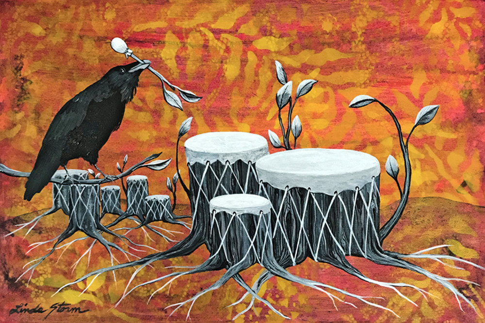 Linda Storm Art | Raven and Drums | Prints