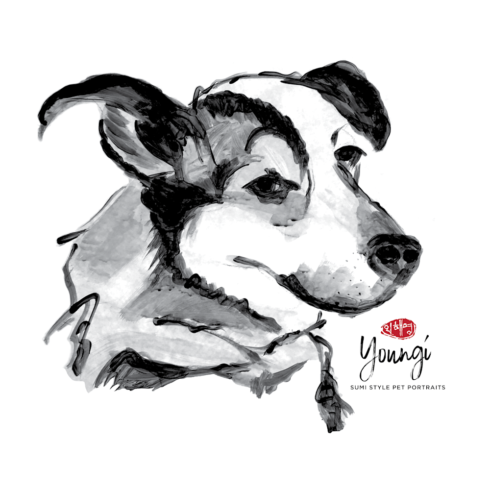 Pillows: Maizy (Cattledog Mix) Art | Youngi-Sumistyle pets