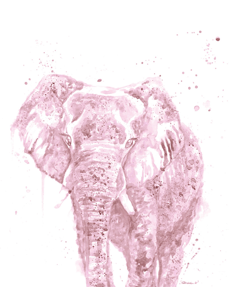 Pink Elephant Art | TayloredIllustration
