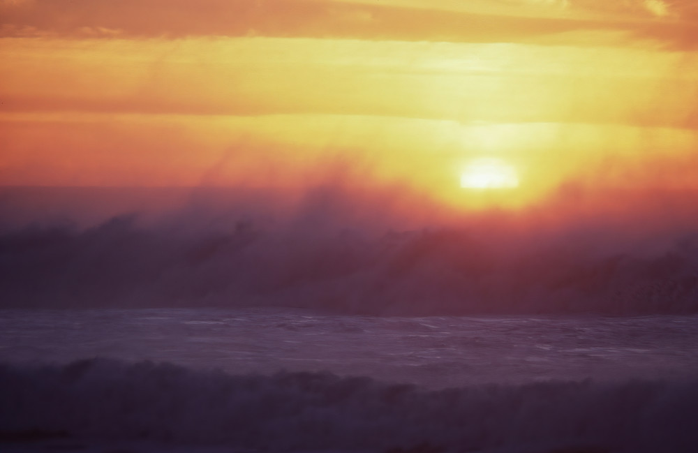 Sunset Behind Surf
