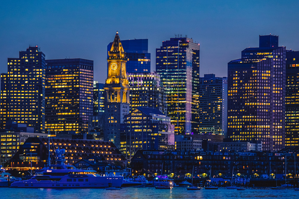 Blue Hour Downtown Boston Skyline 4075 Photography Art | Morgane Mathews Fine Art Photography