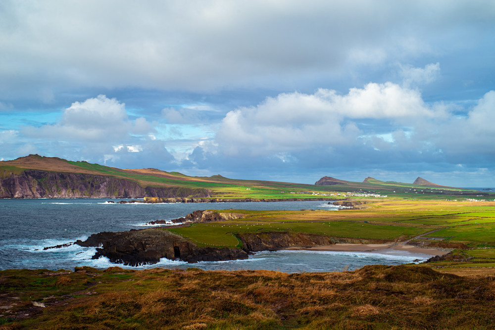The Three Sisters on the horizon in County Kerry, Dingle Peninsula in Ireland Fine Art Photo