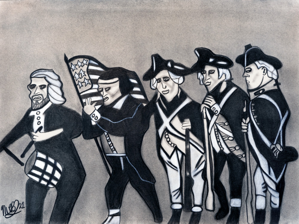 Charcoal Revolutionary War Drawing by Nubz.