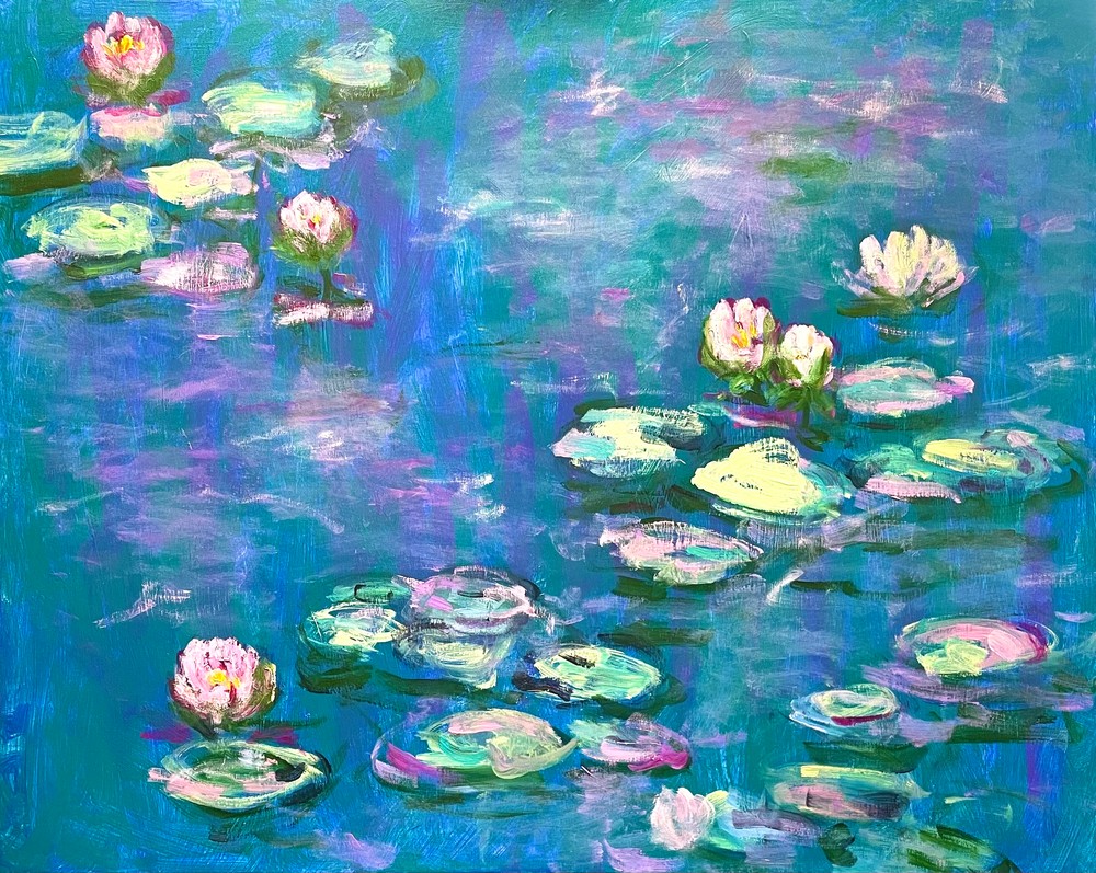 Water Lilies Blue Art | Edi Matsumoto Fine Art