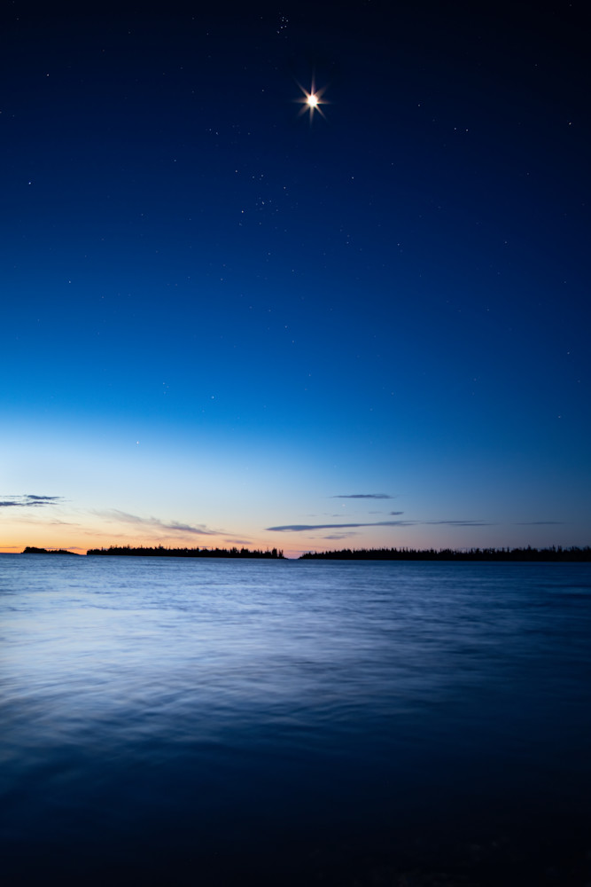 Morning star over Isle Royale National Park, Michigan, Lake Superior - Fine Art Print