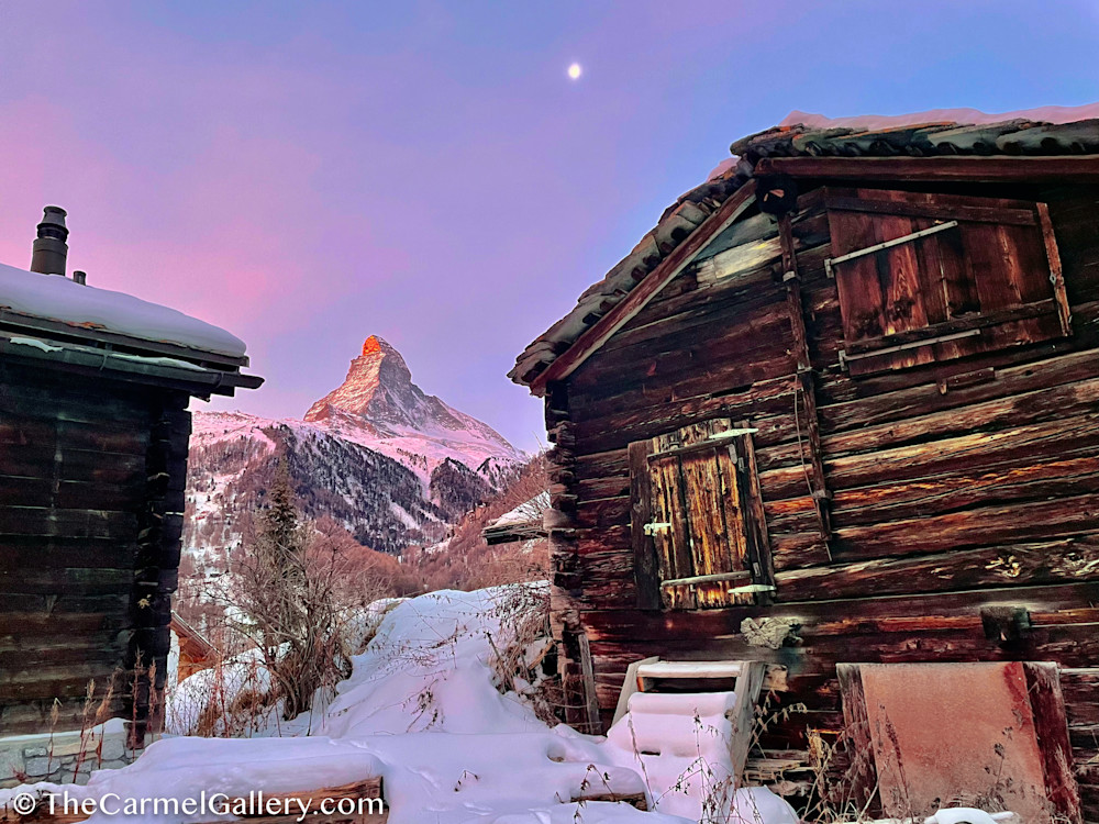 Winter Moon Zermatt Art | The Carmel Gallery