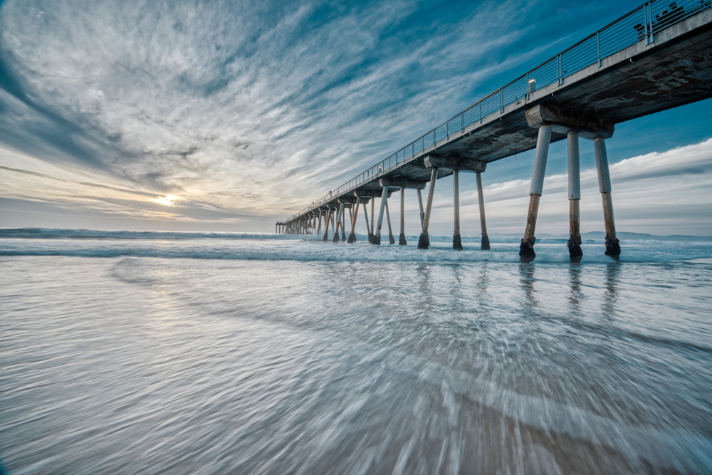 Stretching Beyond   Hermosa Beach Pier Photography Art | zoeimagery