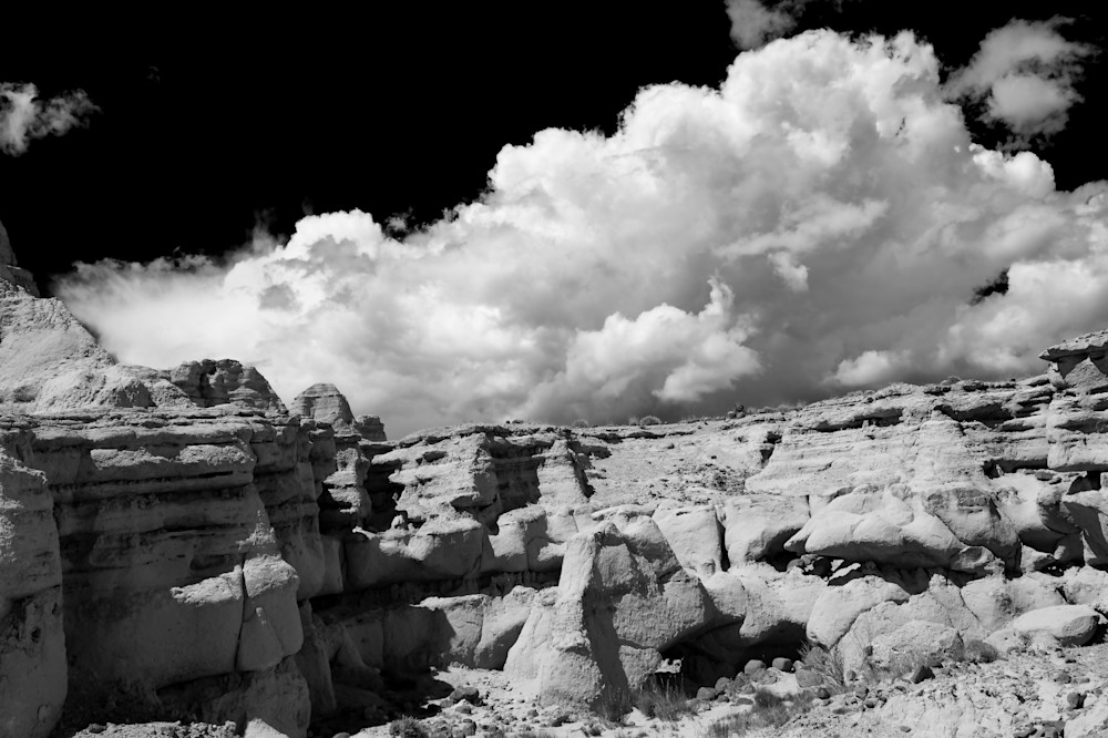 Clouds and Cliffs at La Plaza Blanca Black and White Prints