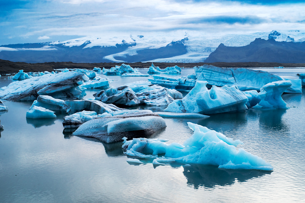 Icebergs in a glacial lake on the Golden Ring in Iceland - Fine Art Photography Prints