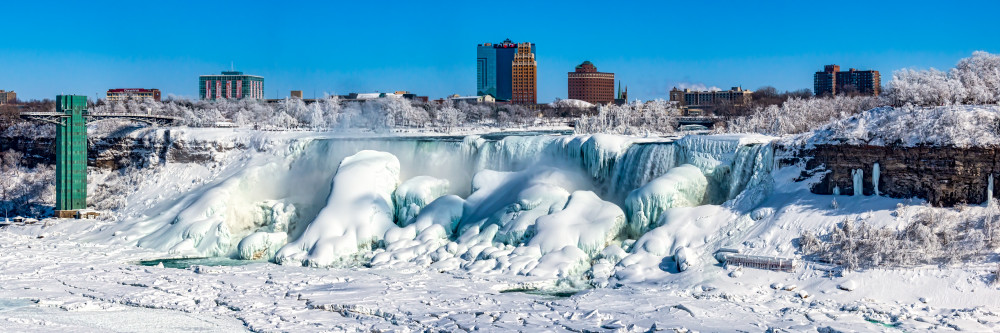 Niagara Falls Winter Ice Panorama Photography Art | Rick Vyrostko Photography