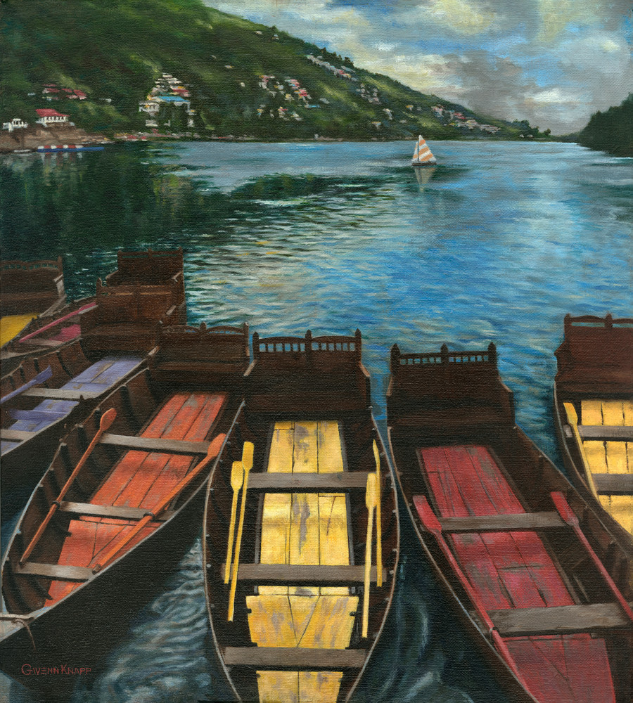 Passenger Boats Of Nainital Art | Gwenn Knapp Artist