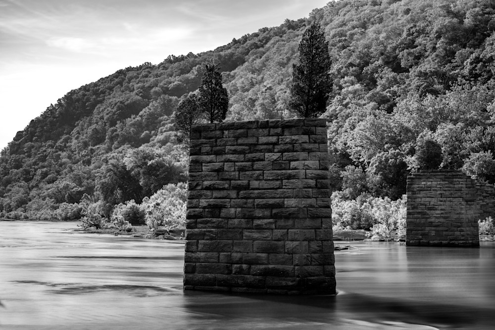 At the confluence of the Potomac and Shenandoah Rivers at Harper's Ferry, West Virginia - Fine Art Photo Print