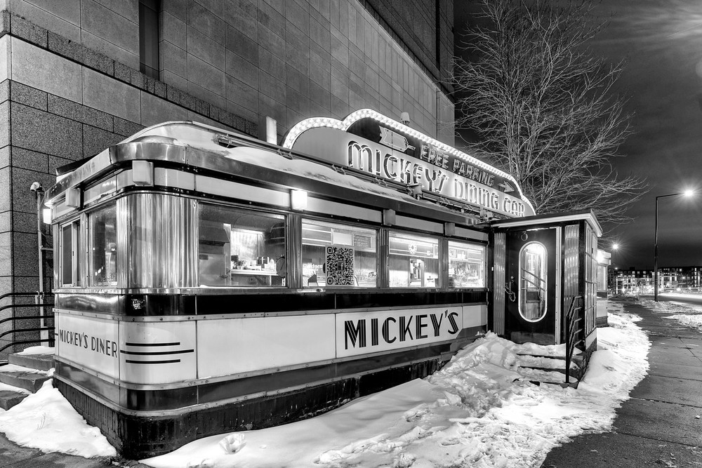 Mickey's Dining Car Black and White - St Paul images | William Drew