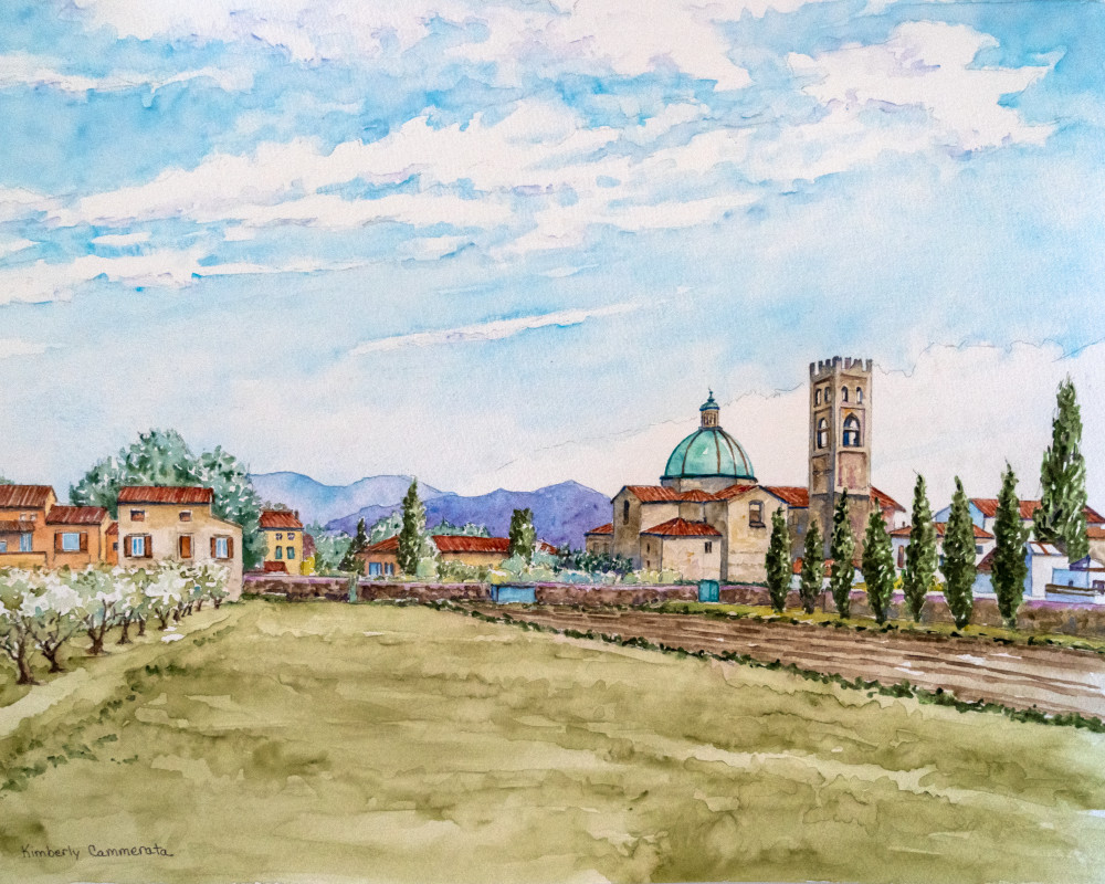 I Campi Di Tassignano, Toscana Art | Kimberly Cammerata - Watercolors of the Sun: Paintings of Italy