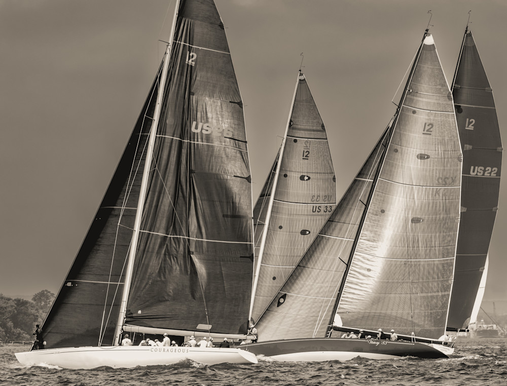 Four Twelve Meter Yachts at the Start