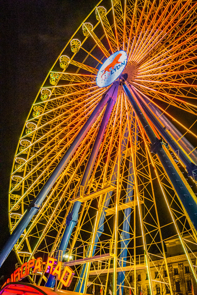 Ferris wheel in Lyon France La Place Bellecour.