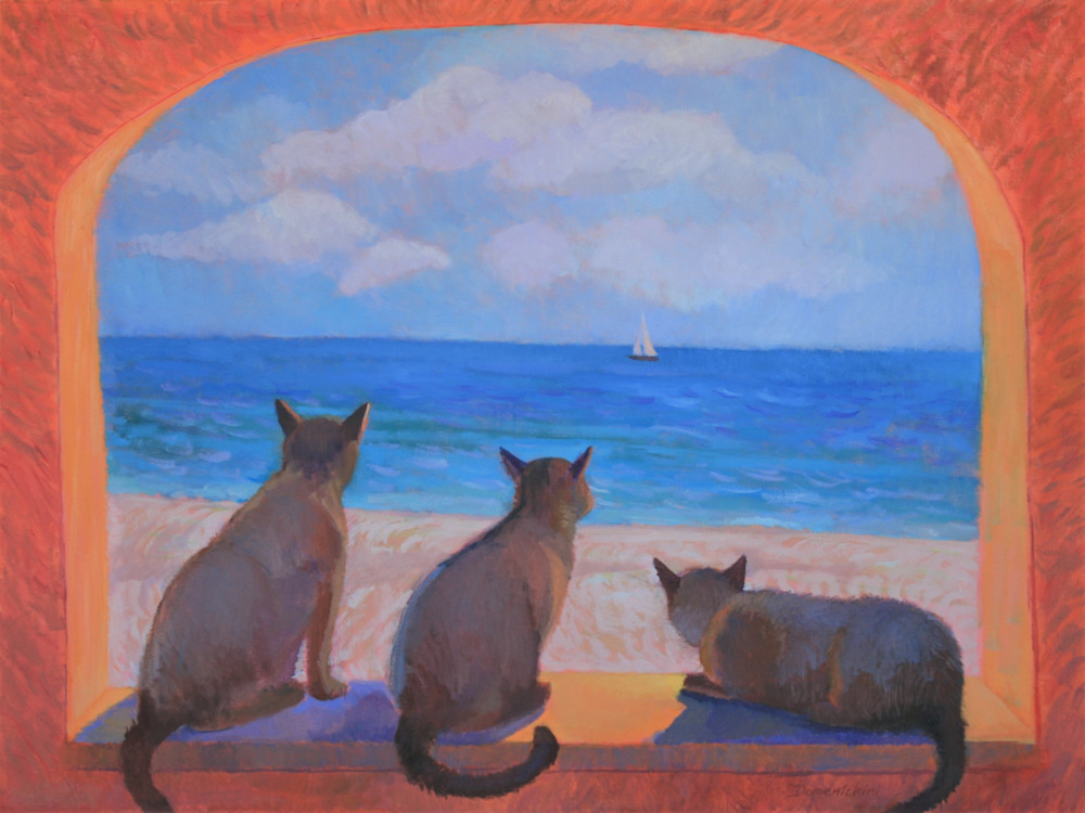 Cats At The Beach Art | kristinedomenichini