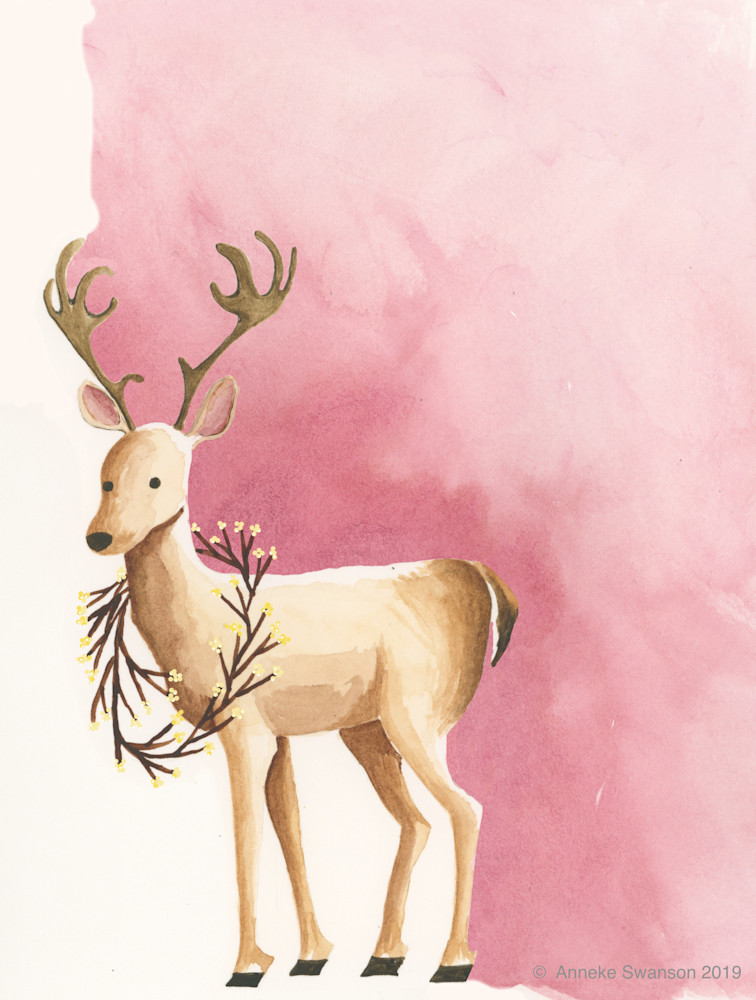 Christmas Deer Art | Anneke Swanson Art