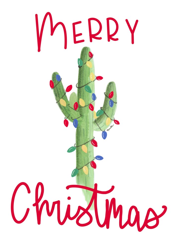 Christmas Cactus Card Art | Anneke Swanson Art