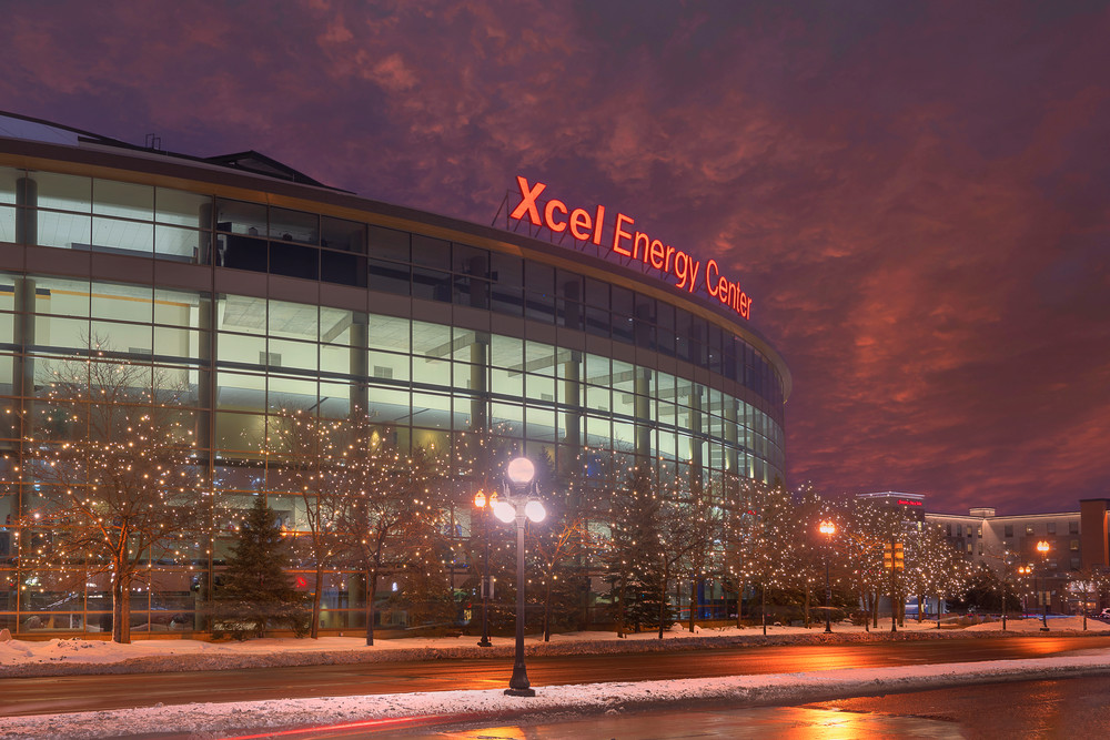 Xcel Energy Center Winter Nights Photography Art | William Drew Photography