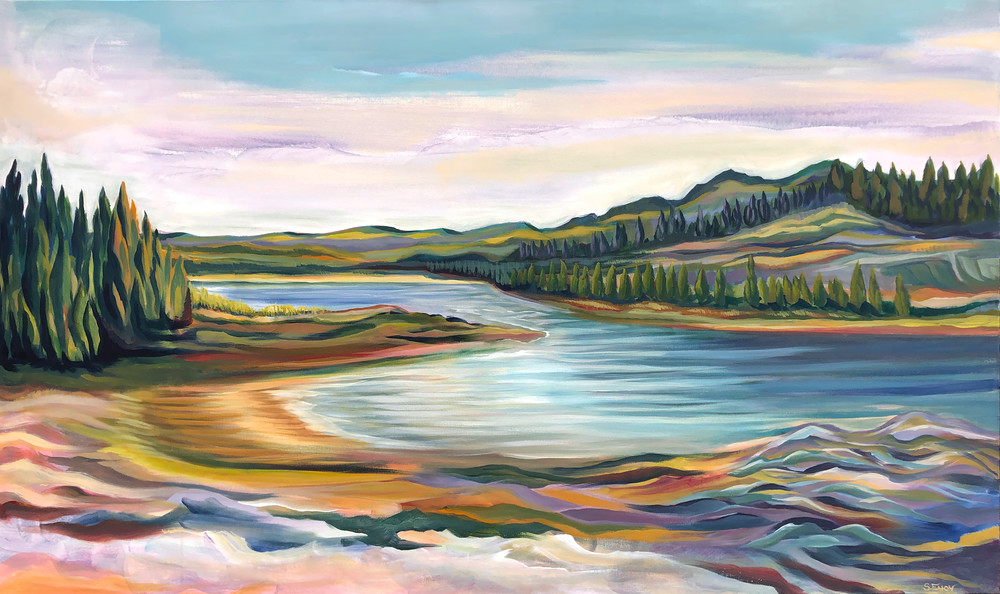 September Swim Elk Island Willamette River Or Art | Dappled Light Gallery