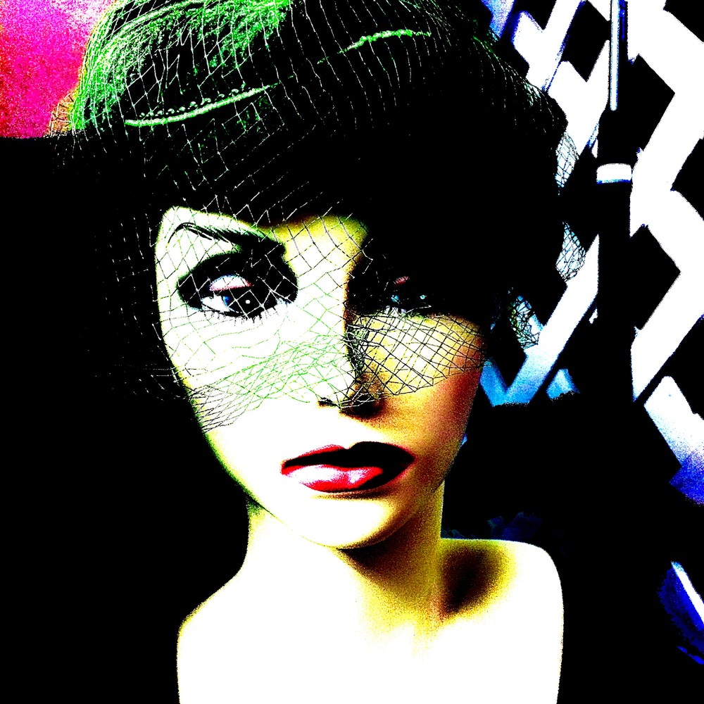 This retro pop art portrait of a mannequin creates a vintage look that will be remembered.