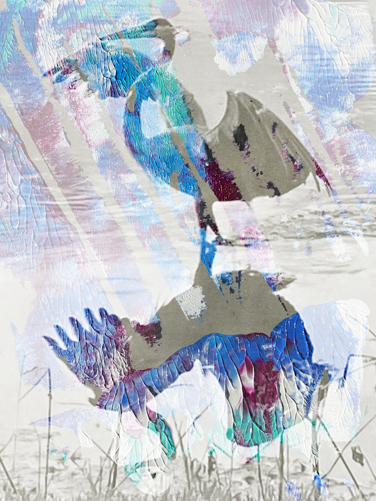 Surreal Blue Heron By The Lake Art | ShamanIsis.com