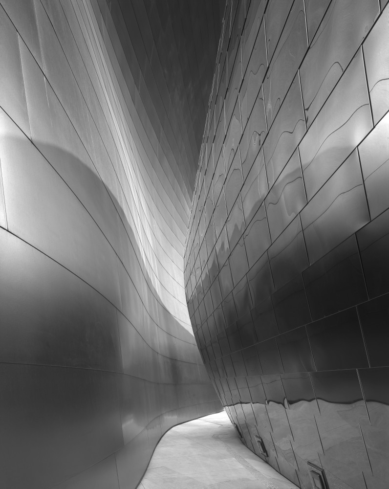 Gehry Disney.Walkway Bw 2 Photography Art | John Edward Linden Photography