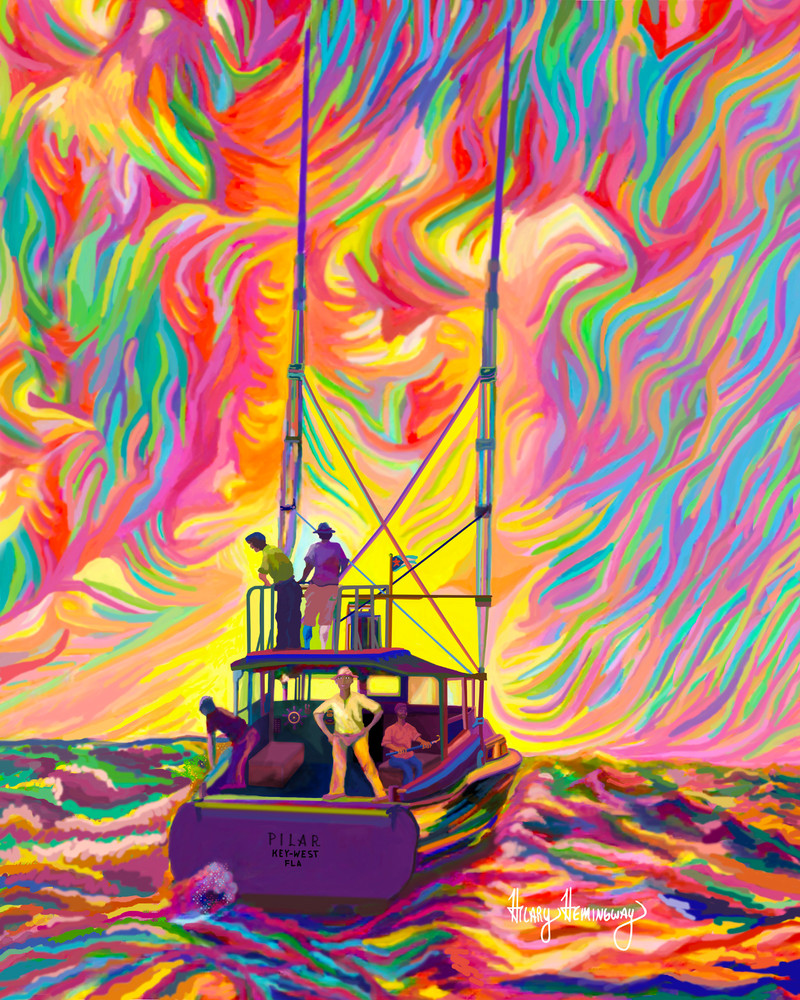 Gulf Stream At Sunset Art | Hilary Hemingway Art