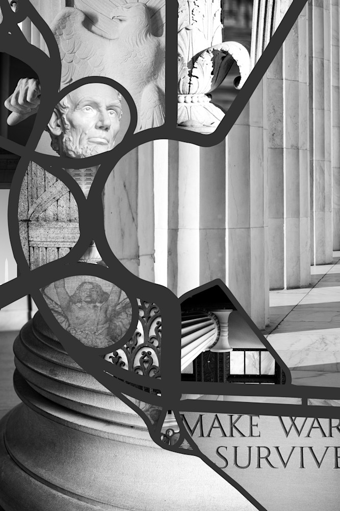 College of the Lincoln Memorial and Lincoln Circle in Washington, DC - Fine Art Print