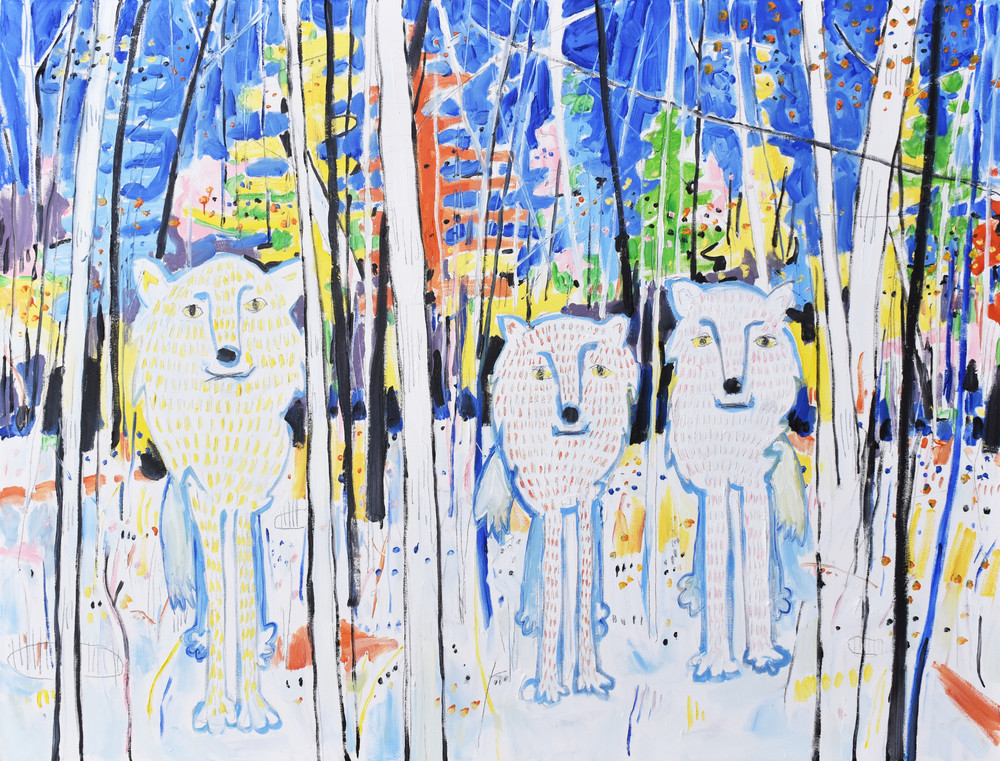Wolves painting by Minnesota Artist Eddie Hamilton