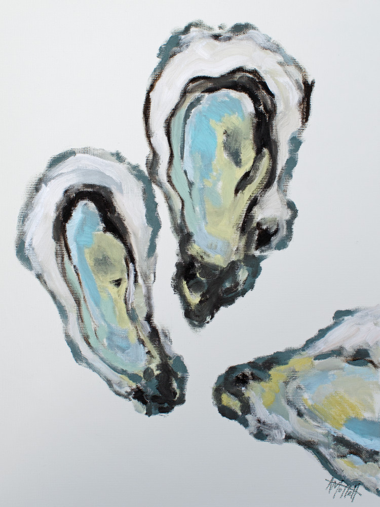 Giclee Art Print - Happy Little Oysters III- by contemporary Impressionist April Moffatt