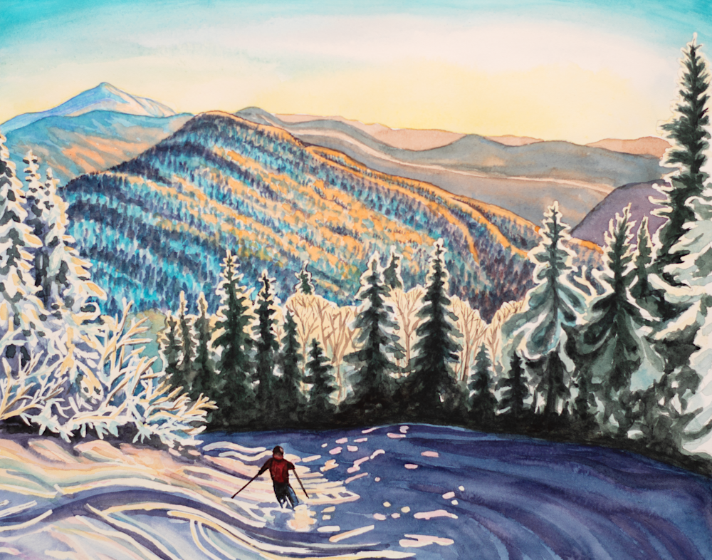 ‘Gilmer's Golden Hour’ Skiing Art for Sale