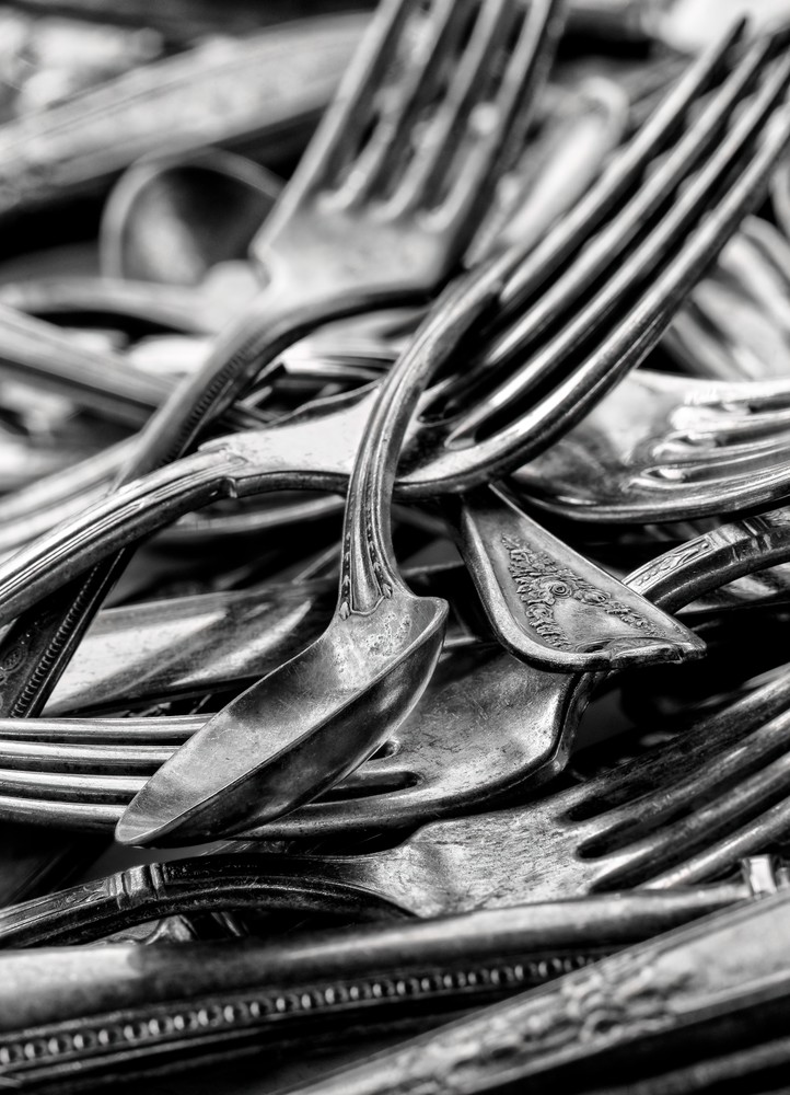John E. Kelly Fine Art Photography – Spoons and Forks - Silver